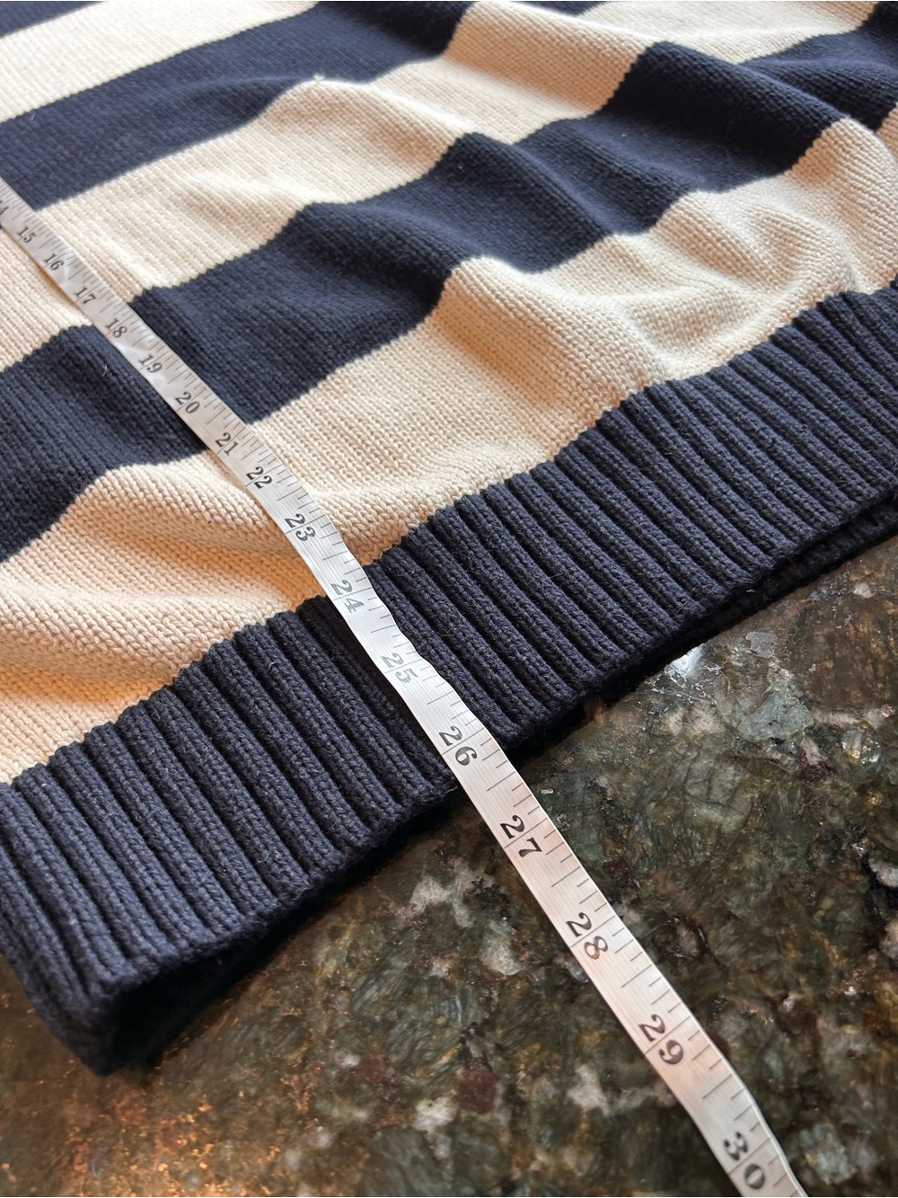 Brandy Melville Brianna Sweater. 100% Cotton Cream and Navy Striped Crewneck. OS - Picture 6 of 8